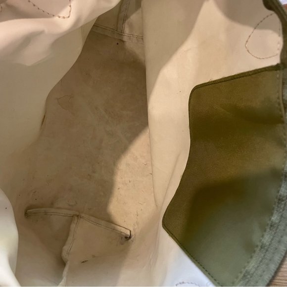 Longchamp Le Pilage Tote Shoulder Bag Purse Green-Brown “Lichen” Leather-Medium - Picture 9 of 10